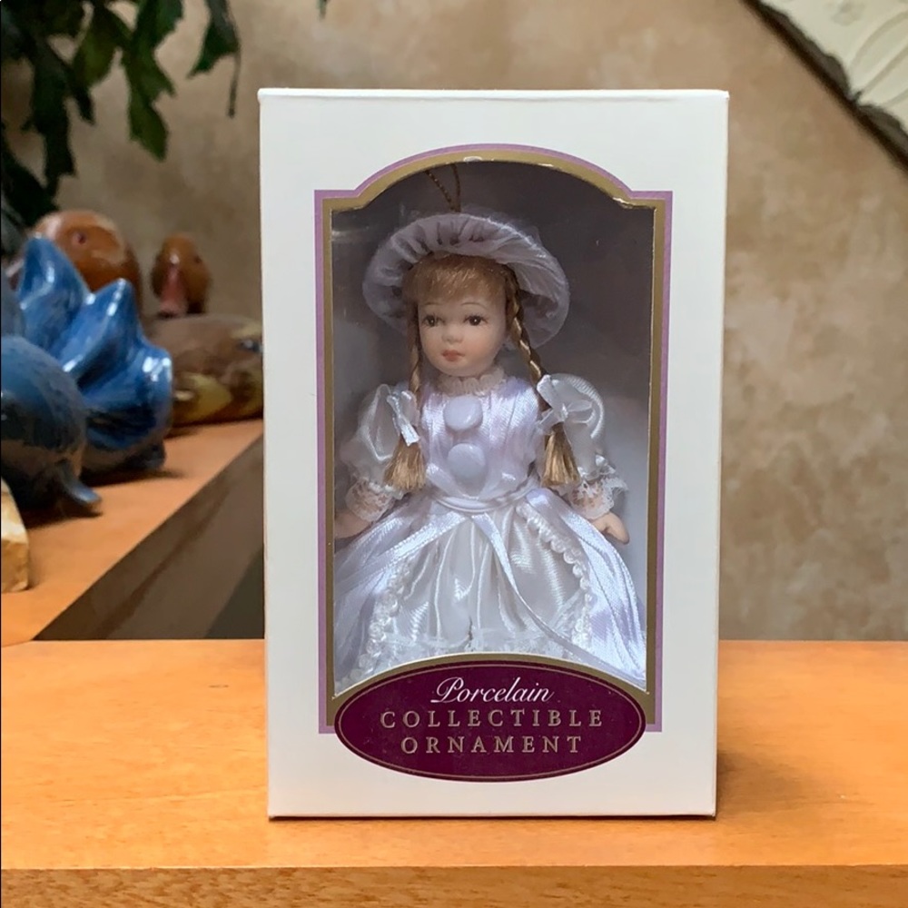 Porcelain Doll Posable Collective Ornament New in Original Box